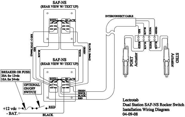 voldgrav Eller udbrud Wiring Diagram - Flat Rocker Switch (SAF-S, SAF-NS, SF-S Series) |  Lectrotab Electromechanical Trim Tab Systems